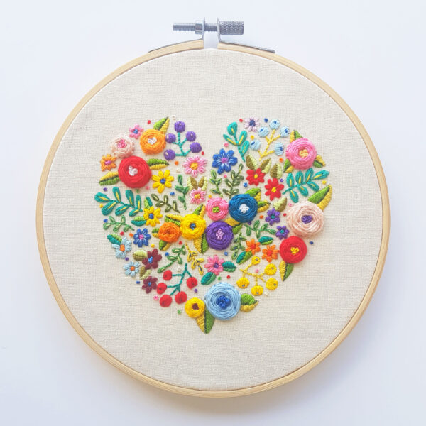 Love Grows Here PDF Pattern 6 inch hoop - Designed by Drop the Weasel