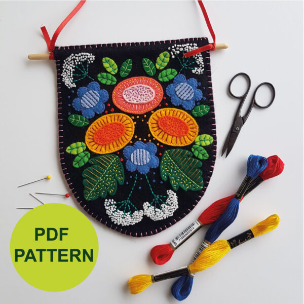 Floral-Banner-Printable-Craft-Pattern-by-Drop-the-Weasel