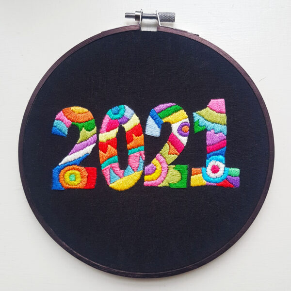 '2021' Free Embroidery Hoop Pattern